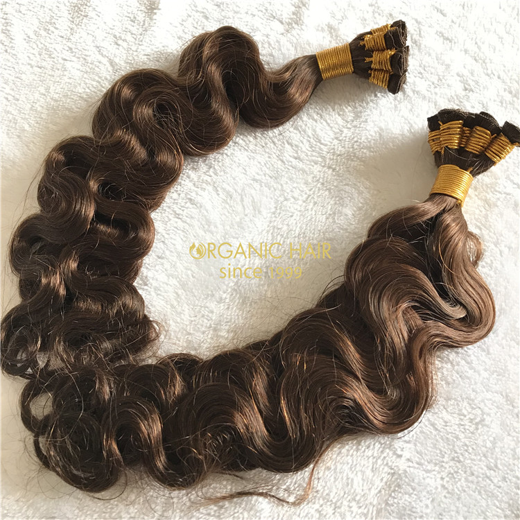 Human hand tied wefts hair extensions body wave X193